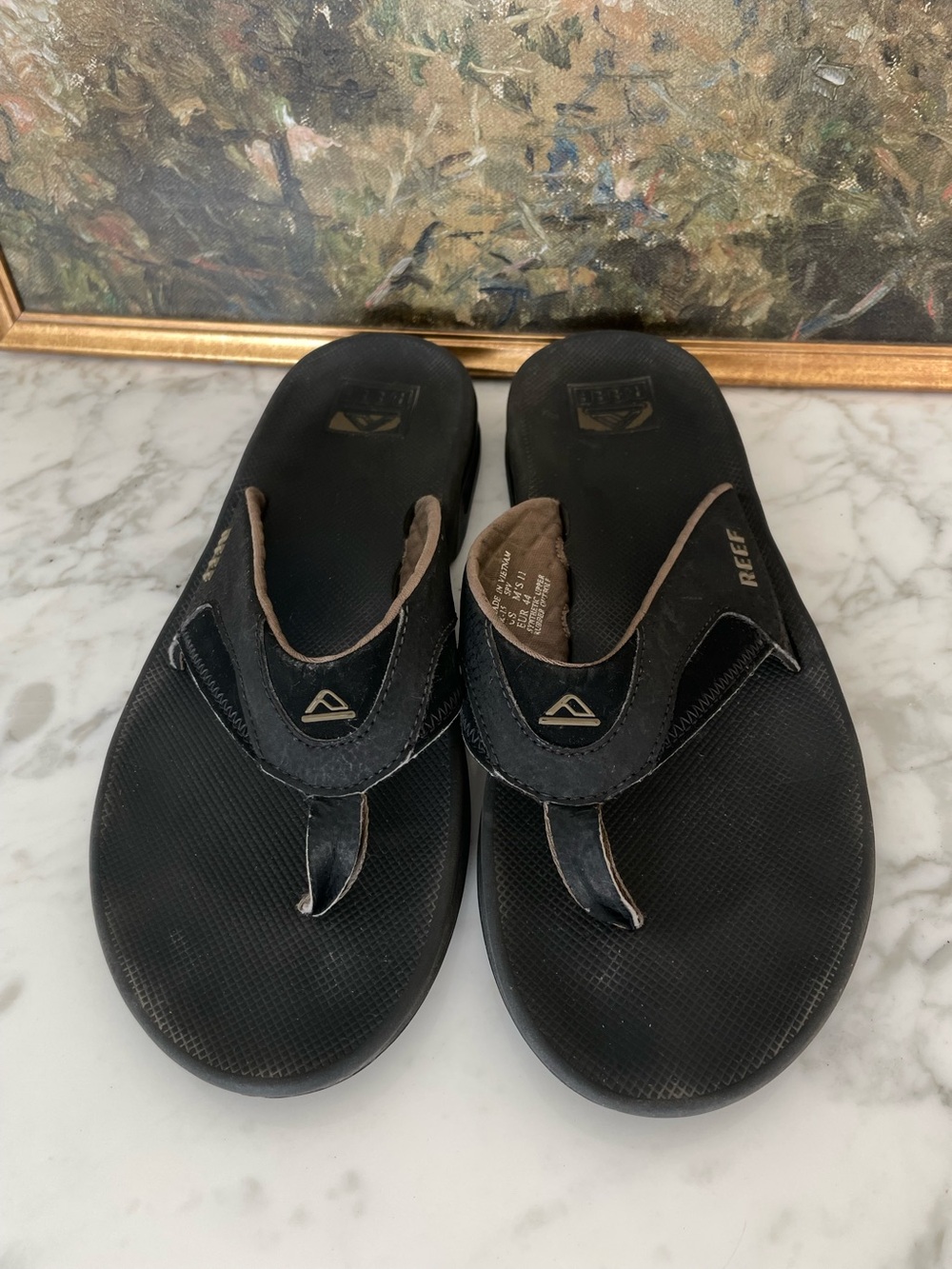 Reef Fanning Flip Flop Bottle Opener Black Size 11